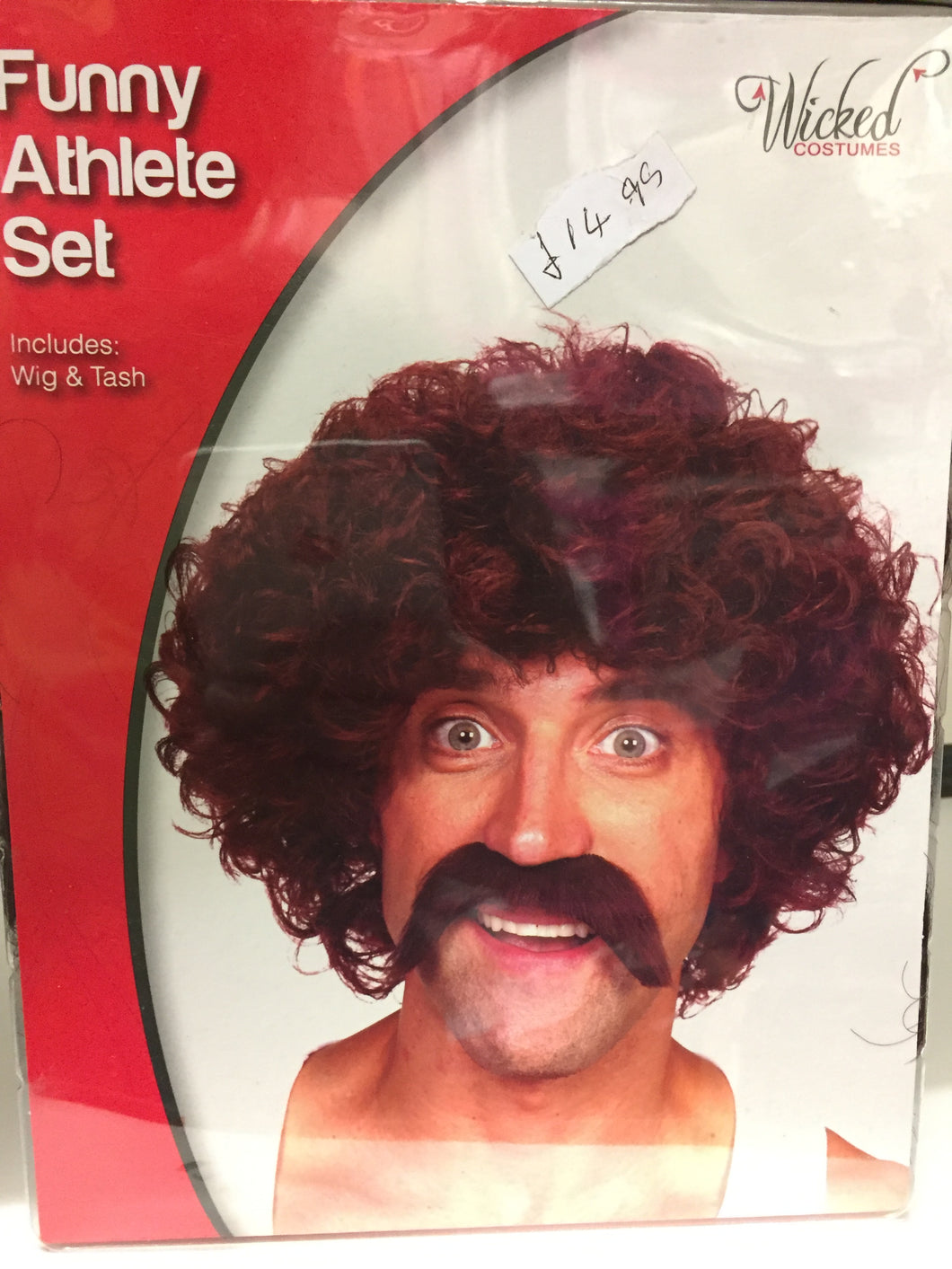 Funny Athlete wig and tash