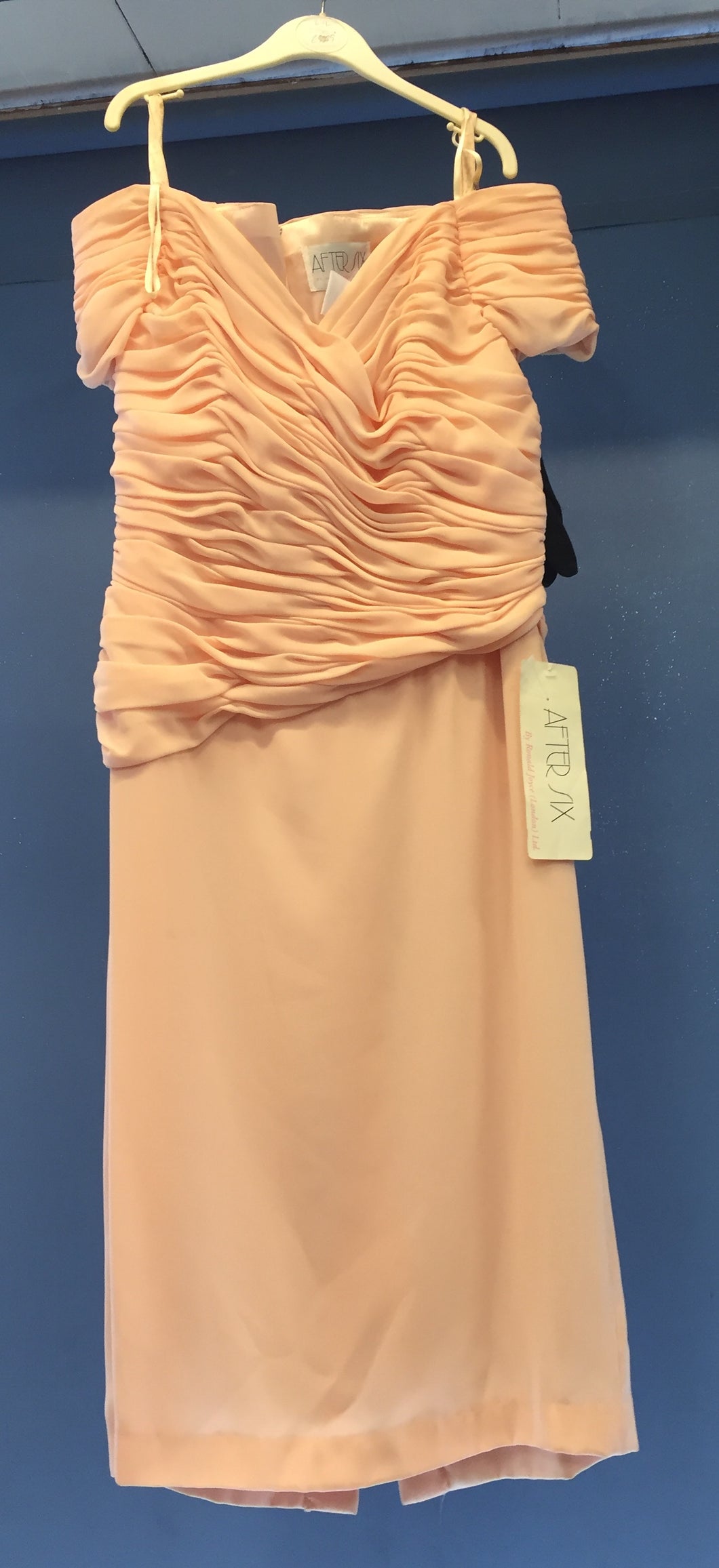 Ladies gown with Faux Fur shawl and gloves