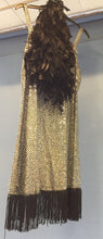 Load image into Gallery viewer, Silver Flapper style Dress with Feather Boa
