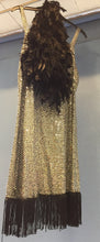 Load image into Gallery viewer, Silver Flapper style Dress with Feather Boa
