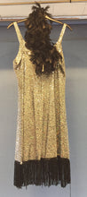 Load image into Gallery viewer, Silver Flapper style Dress with Feather Boa
