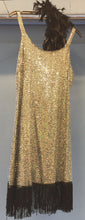 Load image into Gallery viewer, Silver Flapper style Dress with Feather Boa
