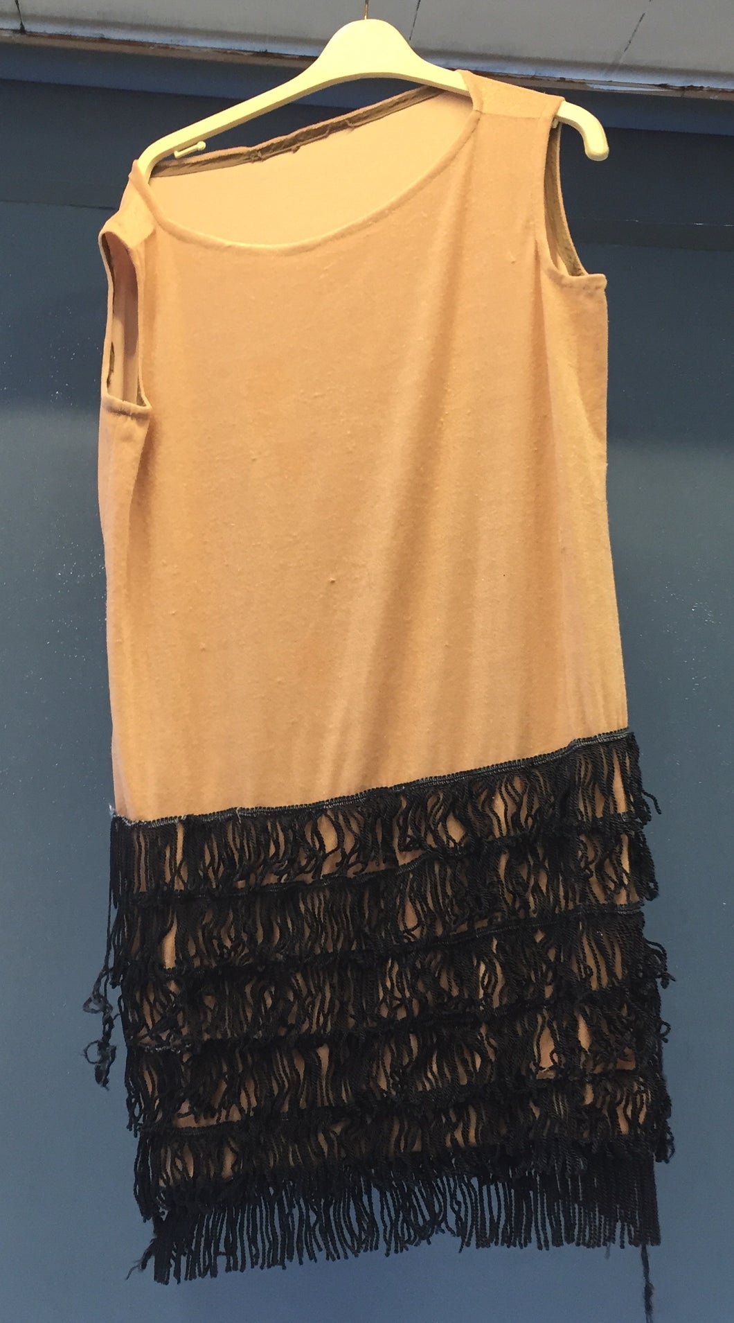 Ladies Pink Dress with Blue Fringe detail