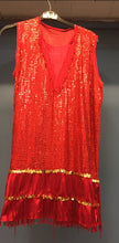 Load image into Gallery viewer, Ladies Red Sequin Fringed Dress
