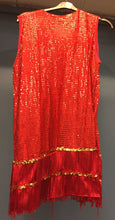 Load image into Gallery viewer, Ladies Red Sequin Fringed Dress

