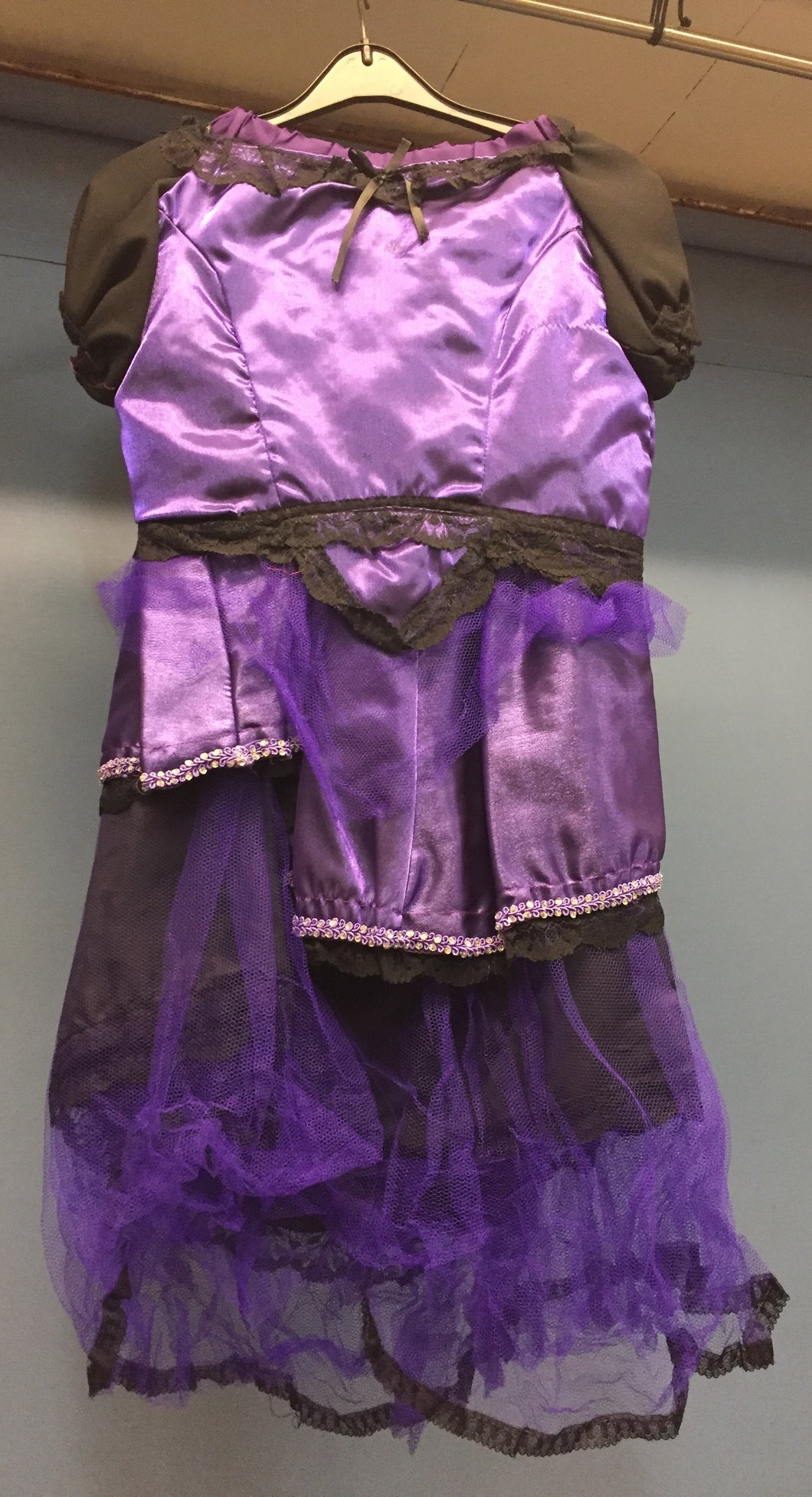 Ladies Purple & Black Top & Skirt 2 Piece Costume