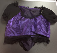 Load image into Gallery viewer, Ladies Purple &amp; Black Top &amp; Skirt 2 Piece Costume
