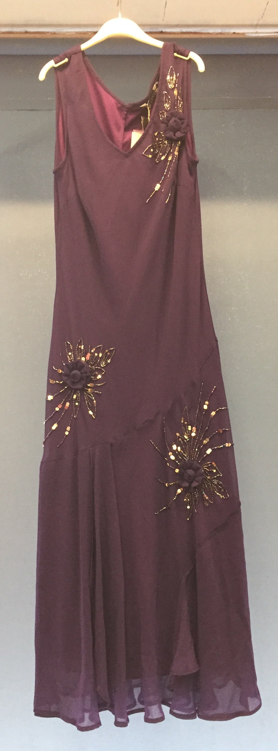 Ladies Purple dress with bead detail