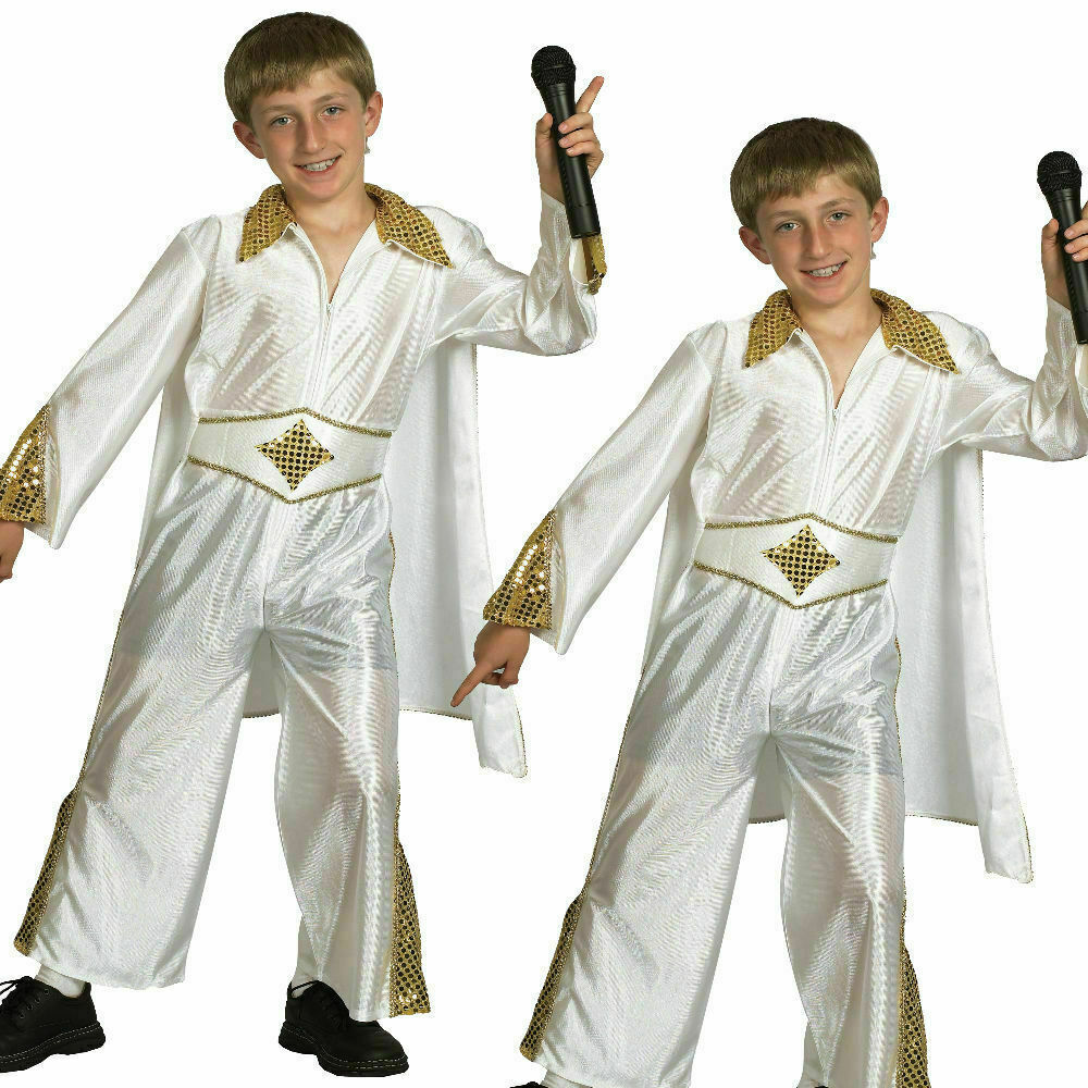 Elvis Presley Boys Costume Kids Rock n Roll Star King Fancy Dress Child Outfit