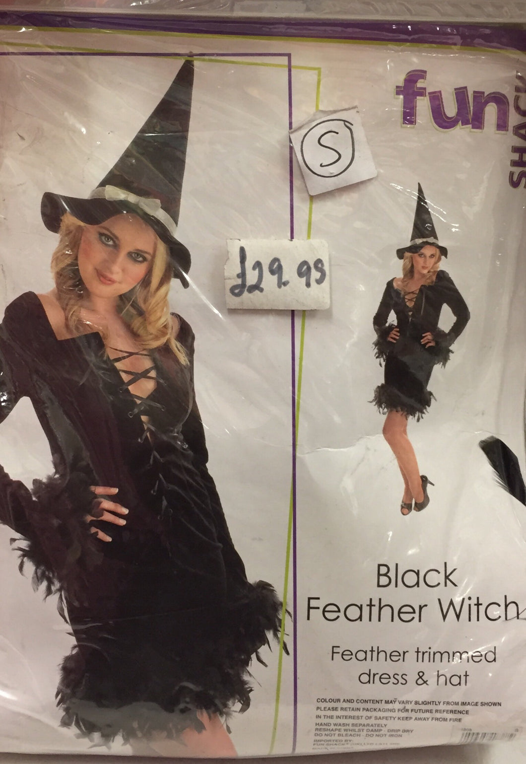 Fun Shack Adult Black Feather Witch Costume