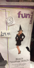 Load image into Gallery viewer, Fun Shack Adult Black Feather Witch Costume
