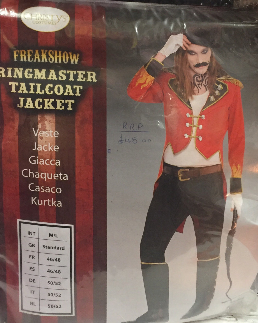 Adult Freakshow Ringmaster Tailcoat Jacket