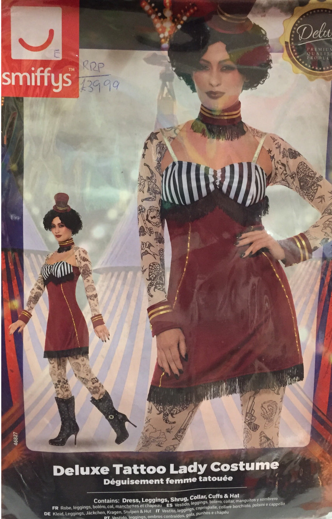 Smiffy's Adult Deluxe Tattoo Lady Costume